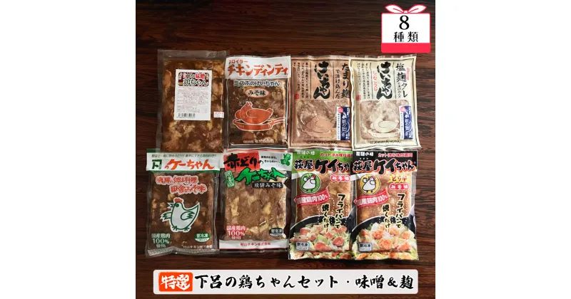 【ふるさと納税】やましげ特撰「下呂の鶏ちゃんセットC・味噌&麹」8種類（計8袋）冷凍配送 けいちゃん 鶏ちゃん ケイちゃん 味付け 味噌 麹 みそ ミソ こうじ おすすめ 食べ比べ 鶏肉 焼くだけ 簡単調理 焼くだけ 鶏肉料理 おかず 惣菜 時短 簡単料理 12000円 岐阜県 下呂市