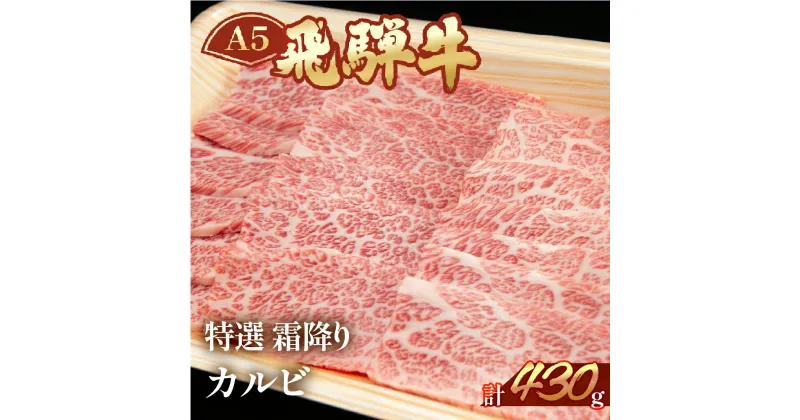 【ふるさと納税】A5 飛騨牛 A5飛騨牛 特選霜降りカルビ 430g【冷凍】 部位お任せ 訳あり 焼き肉 牛肉　焼肉 肉 和牛 人気 ブランド牛 肉ギフト 国産 贈答品 焼き肉用 ギフト 和牛 25000円 2万5千円 岐阜県 下呂市