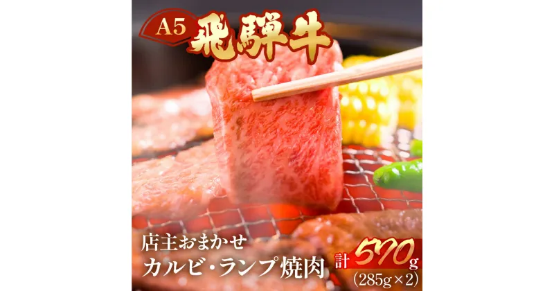 【ふるさと納税】A5飛騨牛ミックスカルビ・ランプ焼肉 570g(285g×2)【冷凍】 部位お任せ 訳あり 焼き肉 牛肉　焼肉 肉 和牛 人気 ブランド牛 肉ギフト 国産 贈答品 焼き肉用 ギフト 和牛 25000円 2万5千円 岐阜県 下呂市