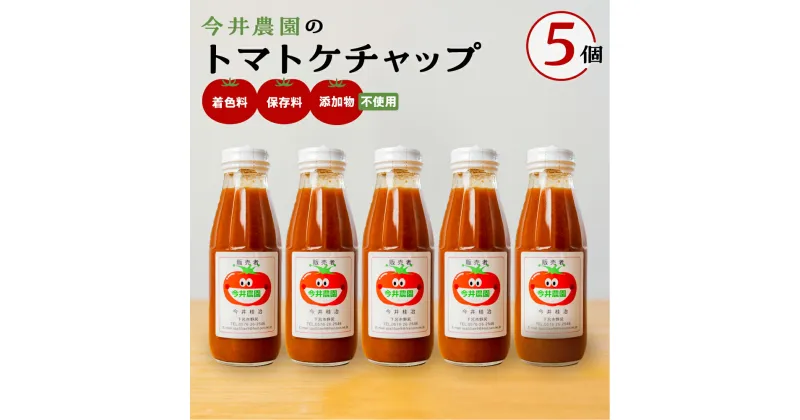 【ふるさと納税】【今井農園】トマトケチャップ 5個セット（380g×5個）とまと 完熟トマト ケチャップ トマトソース ギフト 贈答品 贈り物 プレゼント ジュース 野菜 お歳暮 お中元 父の日 母の日 敬老の日 13000円 岐阜県 下呂市