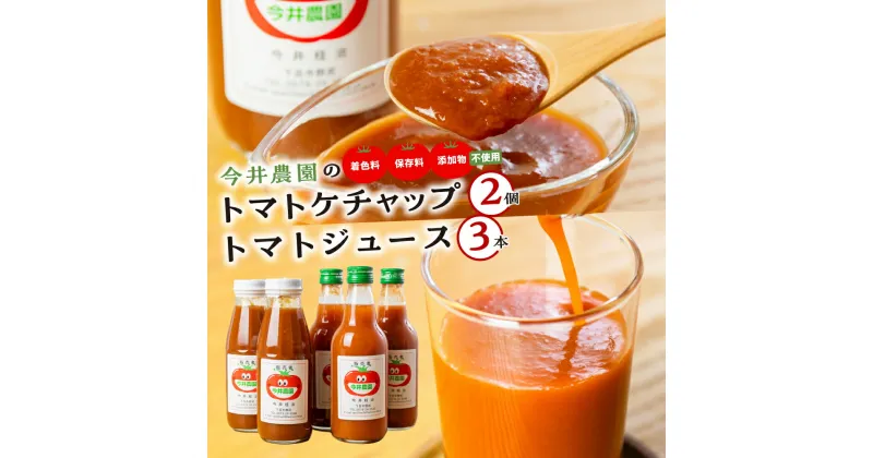 【ふるさと納税】【今井農園】トマトケチャップ 2個（380g×2）トマトジュース 3本（350ml×3） とまと 完熟トマト ケチャップ トマトソース ギフト 贈答品 贈り物 プレゼント ジュース 野菜 お歳暮 お中元 父の日 母の日 敬老の日 11000円 岐阜県 下呂市