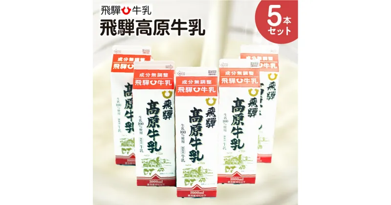 【ふるさと納税】飛騨高原牛乳 5本セット（1L×5本）乳製品 牛乳 生乳 おすすめ 1000ml×5 ミルク 飛騨 岐阜県下呂市　 高原牛乳 5リットル 飛騨牛乳 生乳100％ 飛騨 5000円