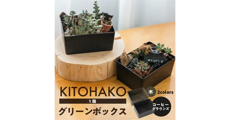 【ふるさと納税】KITOHAKO グリーンボックス 1個　2種類から選べる（木またはコーヒーグラウンズ）小物入れ ケース ボックス小物入れ ケース ボックス 箱 小箱 収納 7000円