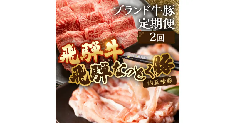 【ふるさと納税】定期便 2回 飛騨牛＆納豆喰豚 お楽しみ定期便（しゃぶしゃぶ用、焼肉用）天狗 なっとく豚 飛騨牛 牛 牛肉 焼き肉 しゃぶしゃぶ 食べ比べ 定期便 2カ月 定期下呂温泉 おすすめ 豚肉 なっとくとん ブランド豚 国産 ギフト 20000円 2万円