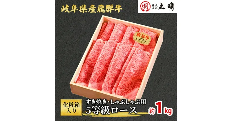 【ふるさと納税】【化粧箱入り】飛騨牛5等級ロース1kg（すき焼き・しゃぶしゃぶ用）　すき焼き・牛肉/しゃぶしゃぶ・お肉・牛肉・ロース