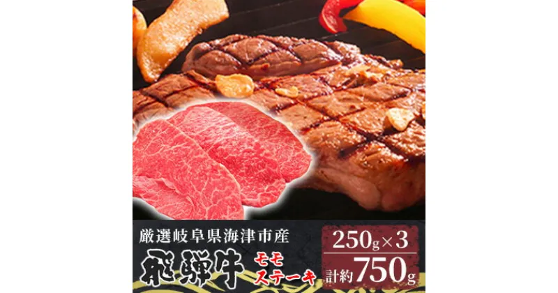 【ふるさと納税】【飛騨牛】海津市産モモステーキ250g×3 【配達不可：離島】　 お肉 牛肉 ステーキ用 モモ肉 国産 岐阜県産 ブランド牛 夕飯 記念日 ディナー 赤身 サシ 霜降り 旨味 脂身が少ない