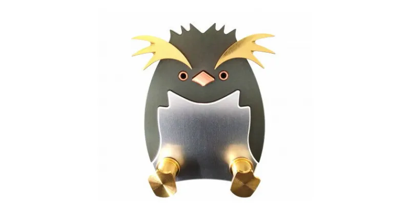 【ふるさと納税】Rockhopper　Penguin(グレー)　スマホスタンド【1525352】