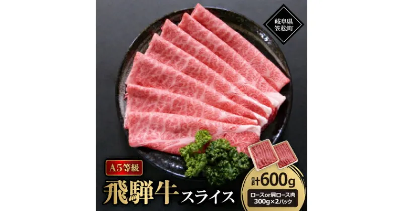 【ふるさと納税】A5等級飛騨牛:スライス600g　ロース又は肩ロース肉【配送不可地域：離島】【1538005】