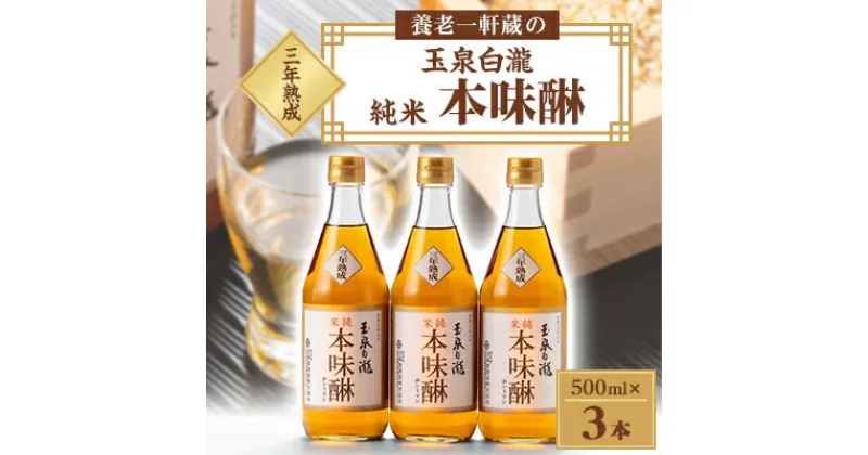 【ふるさと納税】玉泉白瀧　三年熟成純米本味醂500ml×3本セット【1415925】