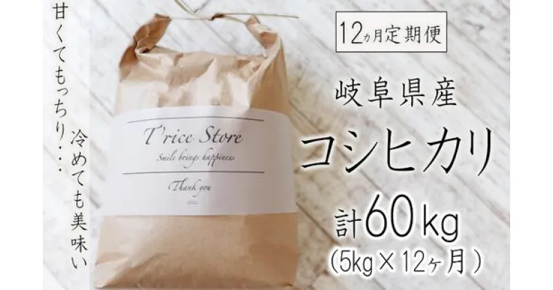 【ふるさと納税】 【令和6年産】 新米 【12カ月定期便】 岐阜県産 コシヒカリ 5kg(合計60kg)