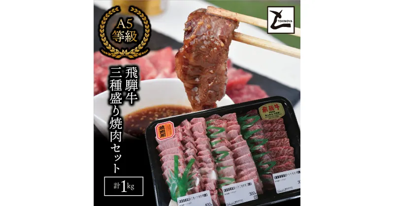 【ふるさと納税】AB-52 　A5飛騨牛　三種盛り焼肉セット計1kg