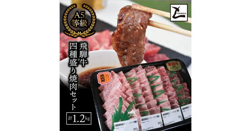 【ふるさと納税】AB-53 　A5飛騨牛　四種盛り焼肉セット計1.2kg