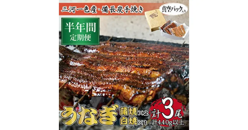 【ふるさと納税】【毎月定期便】三河一色産 備長炭手焼き 昭和9年創業 魚しげのうなぎ 蒲焼2尾・白焼1尾 全6回【配送不可地域：離島】【4012734】