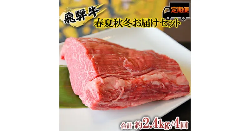 【ふるさと納税】飛騨牛　春夏秋冬お届けセット　A4～A5等級使用（4回合計約2.4kg）　定期便・お肉・牛肉・ヒレ・焼肉・すき焼き・飛騨牛