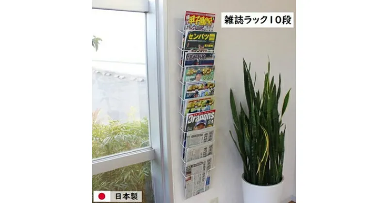 【ふるさと納税】雑誌ラック 10段 壁面収納 壁掛け ウォールポケット　 インテリア マガジンラック 新聞ストッカー 新聞ラック 日本製 国産 壁掛け 収納 スリム 壁面 壁面ラック 省スペース スリム 壁面家具 収納家具