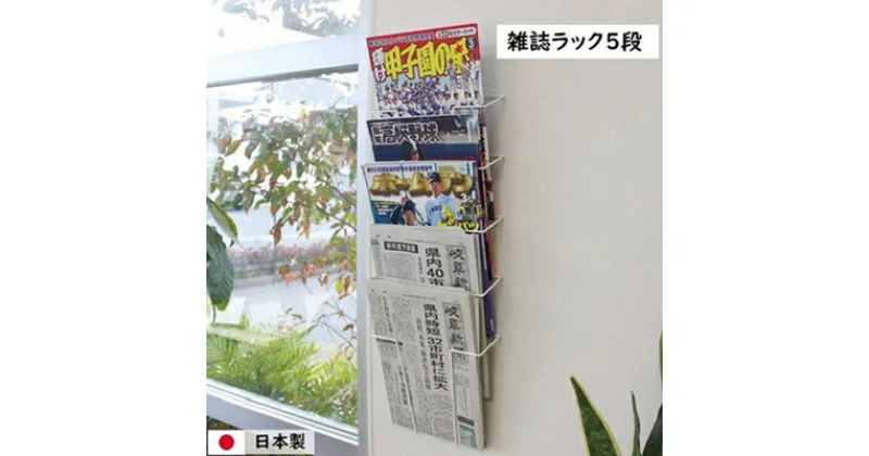 【ふるさと納税】雑誌ラック 5段 壁面収納 ウォールポケット　 インテリア マガジンラック 新聞ストッカー 新聞ラック 日本製 国産 壁掛け 収納 スリム 壁面 壁面ラック 省スペース スリム 壁面家具 収納家具