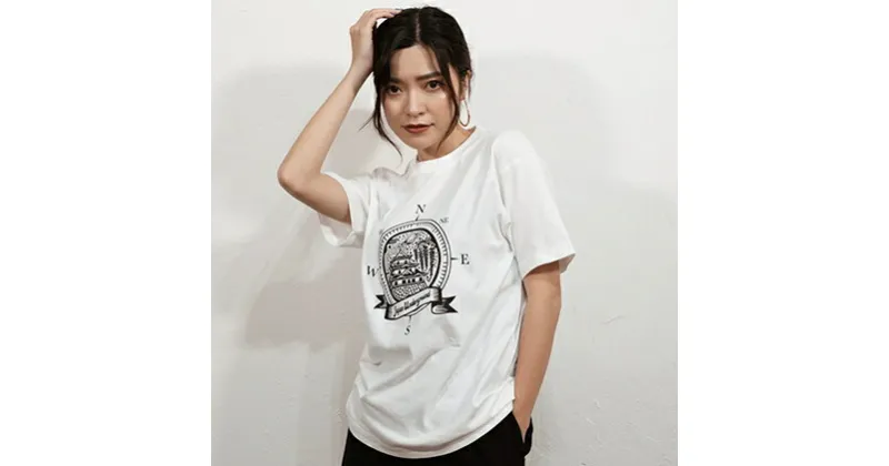 【ふるさと納税】揖斐川町 マンホールTシャツ 白　 ファッション 服 男性 メンズ 女性 レディース お城 星空 花 土星