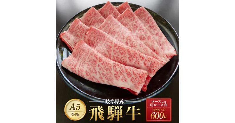 【ふるさと納税】飛騨牛 A5 スライス 600g（300g×2パック）ロース 又は 肩ロース 肉 ｜国産 肉 すき焼き しゃぶしゃぶ 和牛 黒毛和牛 グルメ A5等級 おすすめ AD112【飛騨牛 和牛ブランド 飛騨牛 黒毛和牛 飛騨牛 岐阜 大野町 飛騨牛】