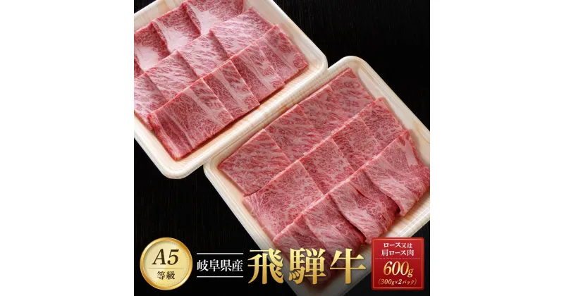 【ふるさと納税】飛騨牛A5 焼肉用 600g（300g×2パック）ロース 又は 肩ロース 肉 ｜国産 肉 牛肉 焼肉 和牛 黒毛和牛 グルメ A5等級 おすすめ AD116【飛騨牛 和牛ブランド 飛騨牛 黒毛和牛 飛騨牛 岐阜 大野町 飛騨牛】