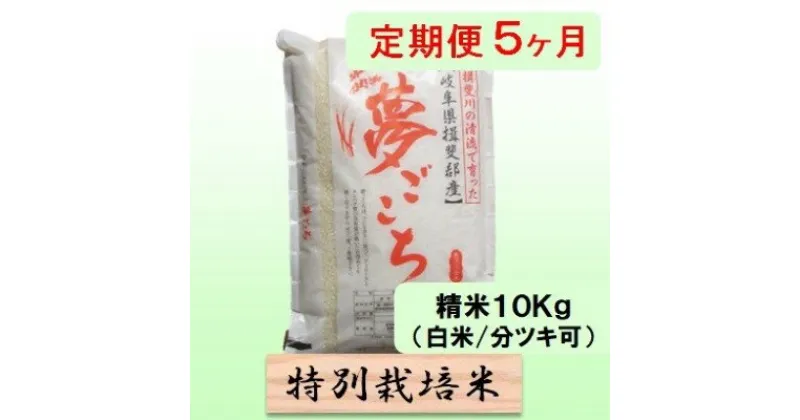 【ふるさと納税】特別栽培米★[定期便] 5カ月★毎月 精米10kg（白米/7分/5分ツキ可）【夢ごこち】　玄米は別に出品　定期便・ 米 お米 令和5年産 低アミロース モチモチ お弁当 おにぎり 安心 安全 美味しい 糖質 　お届け：2024年10月上旬～