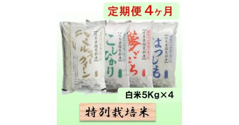 【ふるさと納税】特別栽培米★[定期便] 4カ月★毎月 白米5kg 【ミルキークイーン・コシヒカリ・夢ごこち・ハツシモ】　定期便・ 米 お米 セット 食べ比べ 美味しい 艶 王様 もちもち 　お届け：2024年10月上旬～