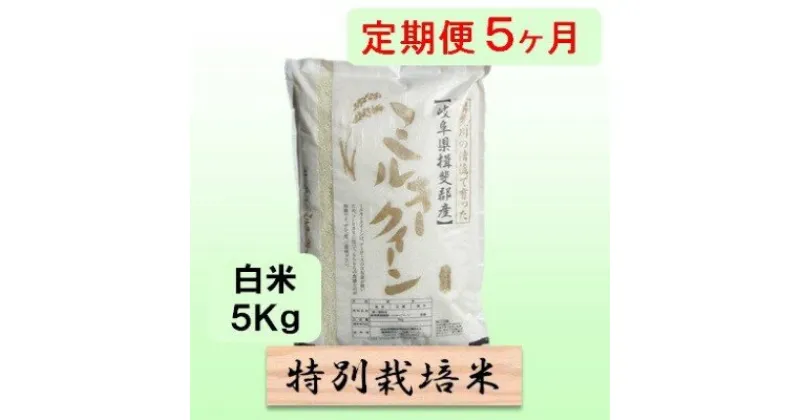 【ふるさと納税】特別栽培米★[定期便] 5カ月★毎月 白米5kg 【ミルキークイーン】　定期便・ 米 お米 令和5年産 低アミロース モチモチ お弁当 おにぎり 安心 安全 美味しい 糖質 　お届け：2024年10月上旬～