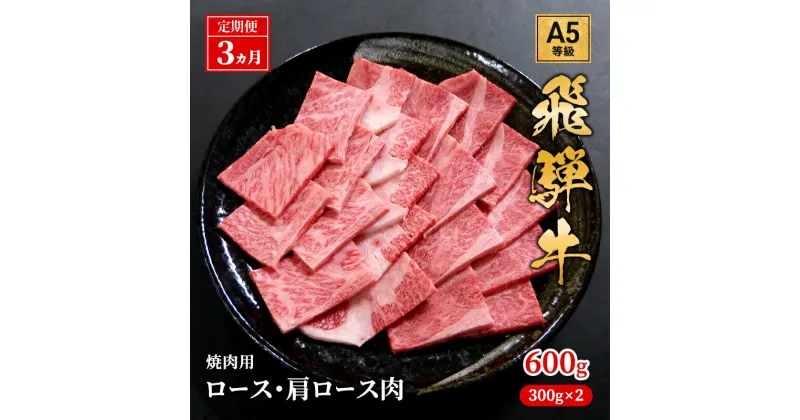 【ふるさと納税】【定期便3ヶ月】牛肉 飛騨牛 焼き肉 セット ロース 又は 肩ロース 600g 黒毛和牛 A5 美味しい お肉 牛 肉 和牛 焼肉 BBQ バーベキュー 【岐阜県池田町】　定期便