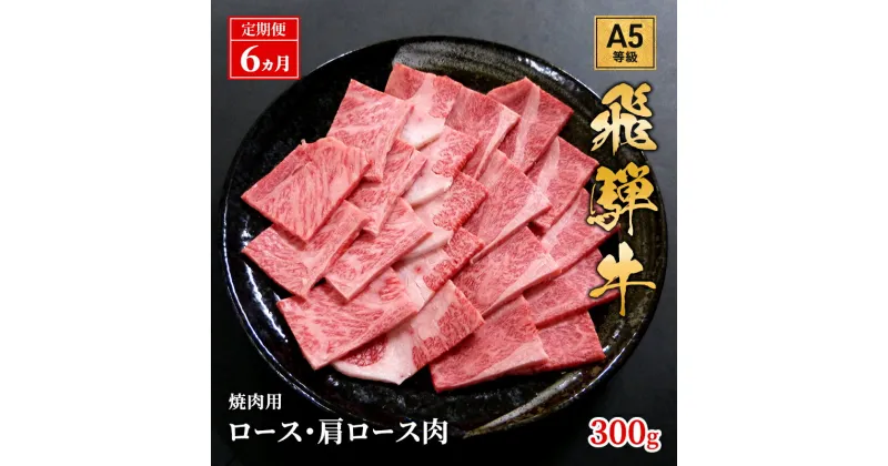 【ふるさと納税】【定期便6ヶ月】牛肉 飛騨牛 焼き肉 セット ロース 又は 肩ロース 300g 黒毛和牛 A5 美味しい お肉 牛 肉 和牛 焼肉 BBQ バーベキュー 【岐阜県池田町】　定期便