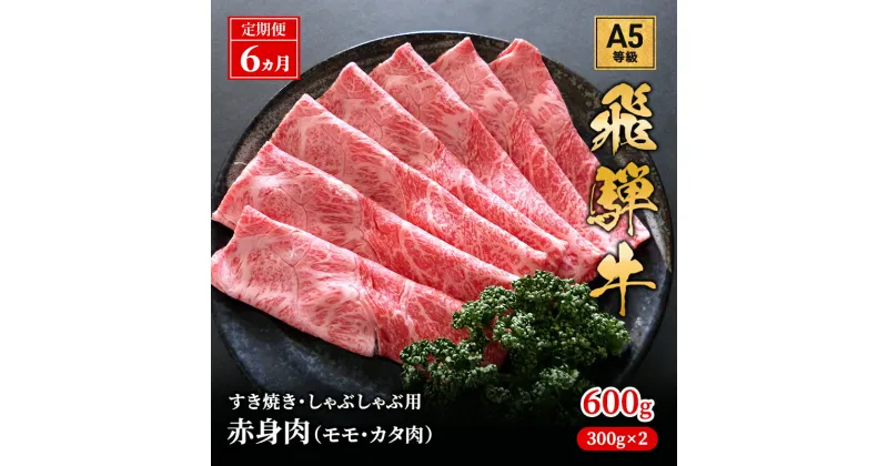 【ふるさと納税】【定期便6ヶ月】牛肉 飛騨牛 すき焼き しゃぶしゃぶ セット 赤身 モモ 又は カタ 600g 黒毛和牛 A5 美味しい お肉 牛 肉 和牛 すき焼き肉 すきやき すき焼肉 しゃぶしゃぶ肉 【岐阜県池田町】　定期便