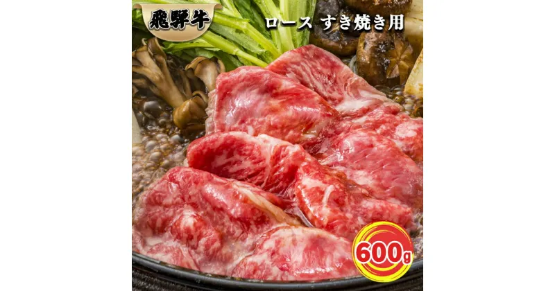 【ふるさと納税】 厳選 飛騨牛 ロース すき焼き用 600g | 冷凍 牛肉 すき焼き ロース肉 肉 こだわり 贅沢 とろける 1品 逸品 肉汁 美味しい おいしい 旨味 うま味 うまみ 旨い うまい ここだけ ボリューム BIG big ビッグ 大きい おおきい たっぷり 600グラム 岐阜 北方町