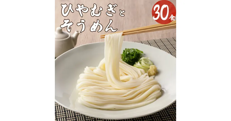 【ふるさと納税】 麺 ひやむぎ そうめん 堪能 セット 10袋 まっすぐ麺 曲がり麺 送料無料 y12-112