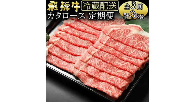 【ふるさと納税】 定期便3回 飛騨牛 カタロース(1kg×3回) 黒毛和牛 和牛 牛肉 肉 隔月 しゃぶしゃぶ すき焼き A5 A4 霜降り 冷蔵 お楽しみ y14-221 送料無料