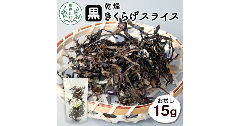 【ふるさと納税】 東白川村産 乾燥 スライス きくらげ お試し15g 純国産 きのこ 乾燥きくらげ きくらげ キクラゲ 木耳 希少 高級 ビタミンD 食物繊維 おためし お試し つちのこの村 1000円 1000円ポッキリ