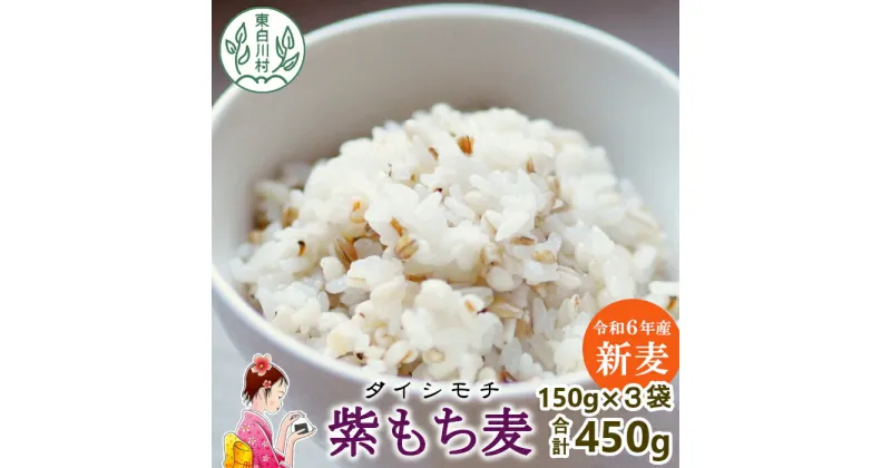 【ふるさと納税】東白川村産 紫もち麦 ダイシモチ 150g×3袋 450g 食べきり お米 こめ 精米 ご飯 おためし 3000円 3000円ポッキリ お買い物マラソン 買い回り スーパーセール