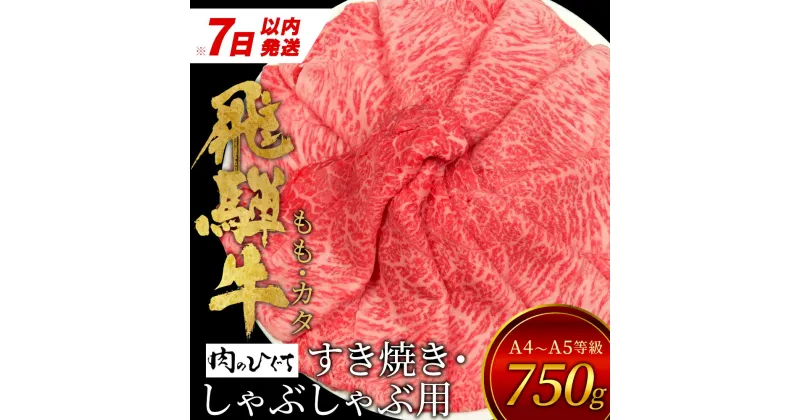 【ふるさと納税】【7営業日以内発送】 飛騨牛 もも カタ 750g すき焼き しゃぶしゃぶ A5 A4 国産 牛 冷凍 和牛 牛肉 かた カタロース 肩ロース もも肉 かた 赤身 ギフト 贈答 にく お肉 肉 東白川村 岐阜 飛騨 贅沢 霜降り 肉のひぐち 20000円