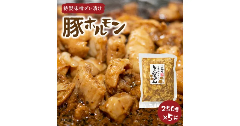 【ふるさと納税】 白川郷 自家製 豚ホルモン 250g×5袋セット 豚肉 ホルモン とんちゃん 味付け肉 味噌味 焼肉店 オリジナル 簡単 おつまみ 冷凍 味付き 白川村 てんから アウトドア BBQ 簡易梱包 訳あり 訳アリ 12000円 [S288]