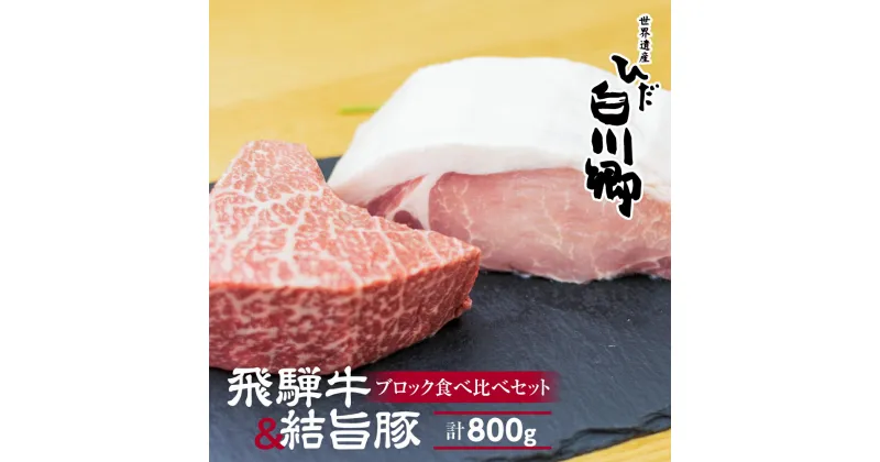 【ふるさと納税】ブロック肉 食べ比べ 計 800g 飛騨牛ももブロック肉 300g 結旨豚 ロースブロック肉 500gセット ローストビーフ ステーキ 肉 牛肉 国産牛 豚肉 国産 A4 A5 等級 もも モモ肉 白川郷 焼肉 焼き肉 BBQ キャンプ てんから 簡易梱包 訳あり 訳アリ 20000円 [S321]