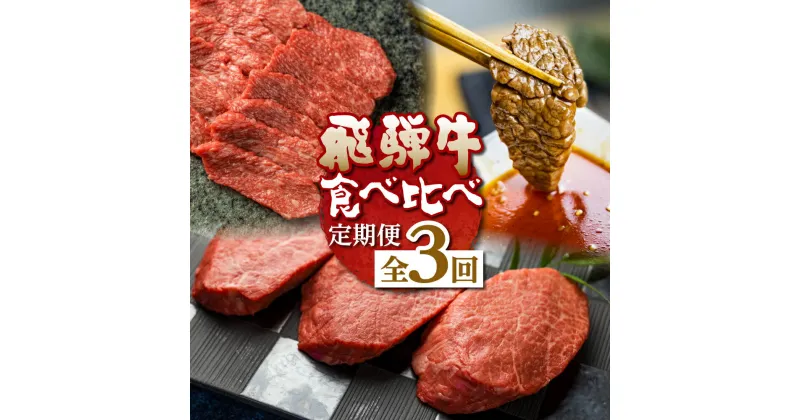 【ふるさと納税】飛騨牛 定期便 3回お届け 白川郷 切り落とし 400g 焼肉用 カルビ 500g ももステーキ150g×3枚 食べ比べ 牛肉 国産 焼き肉 ステーキ 赤身 A4等級以上 A4 A5 等級 高山米穀 岐阜県 白川村 贅沢 冷凍 45000円 [S359]