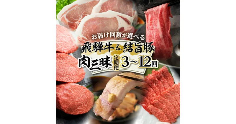 【ふるさと納税】＼お届け回数が選べる／白川郷 まるごと定期便 全3回～12回 お届け 飛騨牛&結旨豚 肉づくし ローススライス 結旨豚 飛騨牛 ブロック肉 焼肉用 もも肉 切り落とし ステーキ しゃぶしゃぶ すき焼き 食べ比べ 200000円 20万円 定期便 豚肉 国産 牛 豚 焼肉