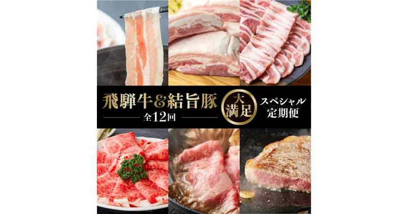 【ふるさと納税】《定期便12回》飛騨牛 ＆ 結旨豚　食べきりタイプ スペシャル定期便 12か月 1年間 焼肉 サーロイン ロース モモ すき焼き しゃぶしゃぶ 牛肉 豚肉 国産 焼肉 赤身 A4 A5 豚肉 バラ ブランド豚 だるまミート 白川村 贅沢 冷凍 210000円 お楽しみ [S409]