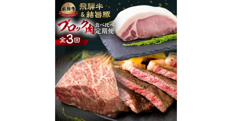 【ふるさと納税】 飛騨牛 & 結旨豚 定期便 3回 お届け 白川郷 ブロック 肉 焼肉 焼き肉 やきにく もも ロース 赤身 霜降り 食べ比べ 牛肉 国産 A4 A5 等級 てんから 岐阜県 白川村 ゆいうまぶた 贅沢 BBQ アウトドア 冷蔵 簡易梱包 のため 訳あり 訳アリ 41000円 [S576]