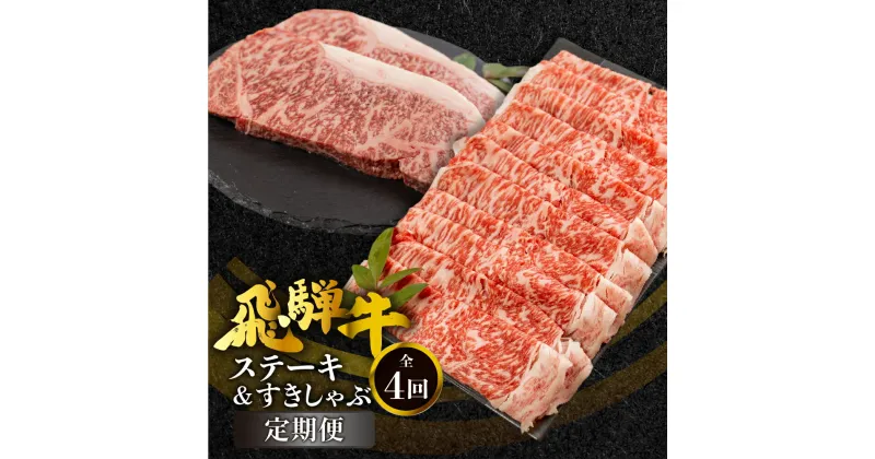 【ふるさと納税】《定期便》全4回 飛騨牛ロースすきやき、しゃぶしゃぶ ステーキ 食べ比べ 定期便 ロース サーロインステーキ すき焼き しゃぶしゃぶ 牛肉 国産 A5 等級 だるまミート 岐阜県 白川村 贅沢 冷凍 116000円 [S707]