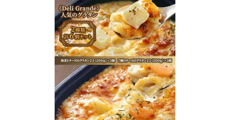 【ふるさと納税】《Deli Grande》人気のグラタン 2種類 6個セット【冷凍】 | 惣菜 冷凍 冷凍食品 冷食 洋食 ランチ 夕飯 手軽 時短 海老とベーコンのグラタン チーズグラタン