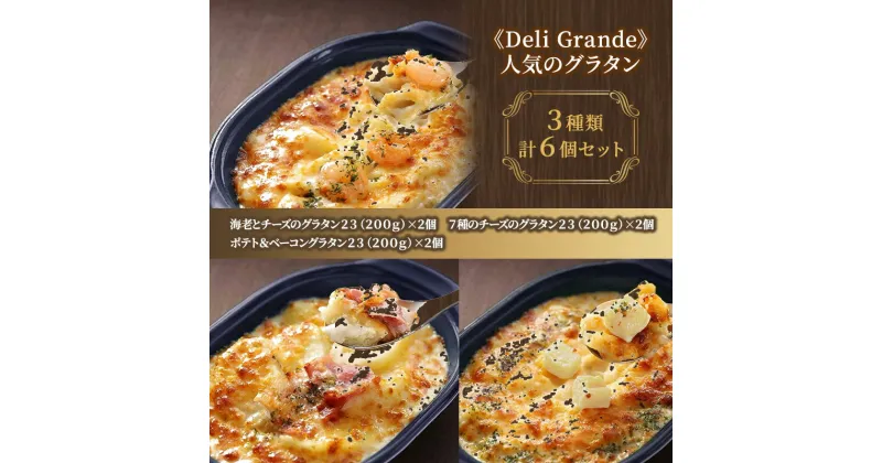 【ふるさと納税】《Deli Grande》人気のグラタン 3種類 6個セット【冷凍】