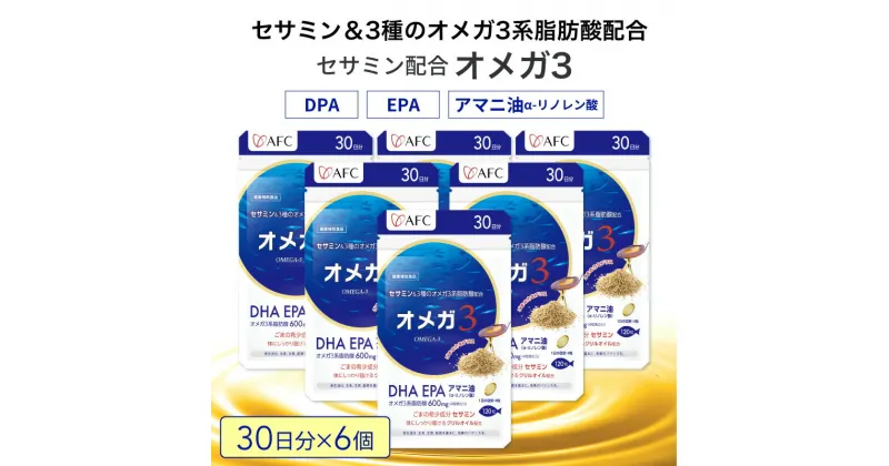 【ふるさと納税】セサミン配合 オメガ3 180日分（30日分×6袋） DHA EPA サプリメント リノレン酸