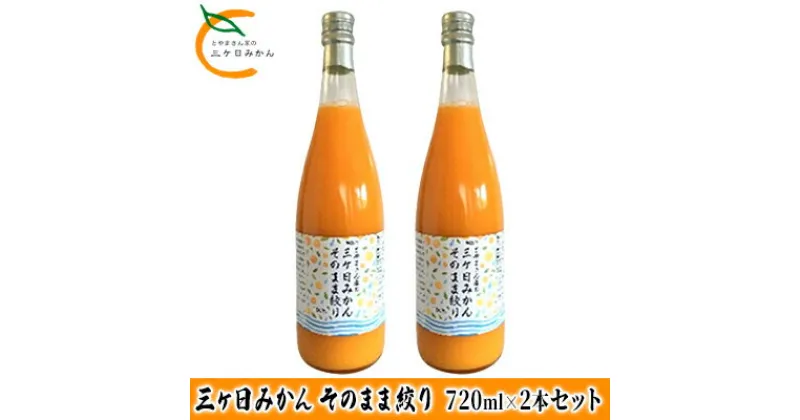 【ふるさと納税】三ヶ日みかん そのまま絞り 2本セット（720ml×2本セット） みかん ジュース 100%　果物類・みかん・柑橘類・果実飲料・ジュース