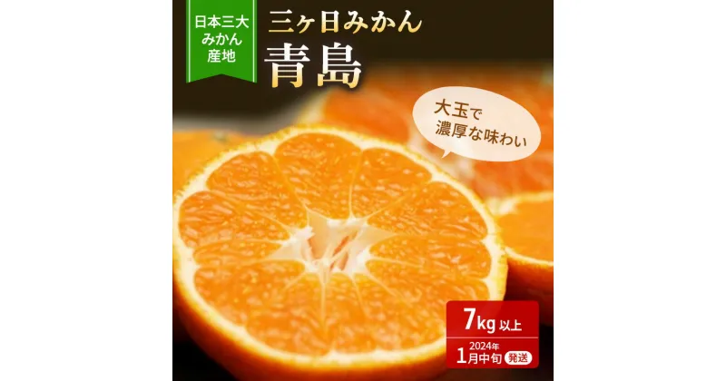 【ふるさと納税】三ヶ日みかん 青島 7kg M～2L 優品 1月中旬頃より順次発送 みかん ミカン 蜜柑 青島みかん 三ヶ日 果物 くだもの フルーツ 旬の果物 旬のフルーツ 柑橘 柑橘類 糖度 静岡 静岡県 浜松市　お届け：2025年1月中旬～2025年2月上旬