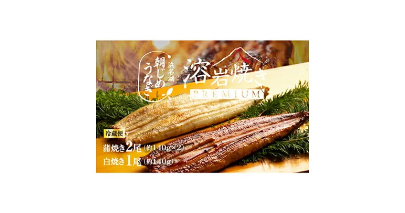 【ふるさと納税】浜名湖産 朝じめ鰻 溶岩焼きコンビセット 約140g×3尾（蒲焼き 2尾・白焼き 1尾）　 熟練 職人 国産 天然溶岩 手焼き 鰻専門店 焼きたて 美味しい 冷蔵便 極上 ふわとろ 食感