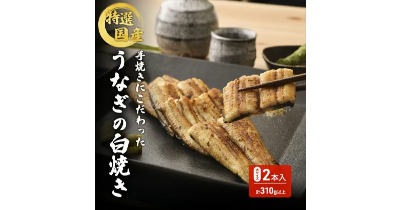 【ふるさと納税】国産手焼きうなぎ白焼き　大サイズ　2本入り　155g以上×2尾　計310g以上　 浜松市