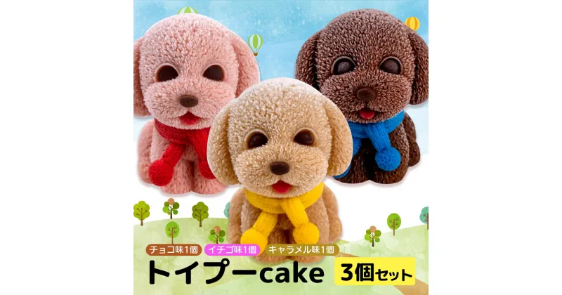 【ふるさと納税】 ケーキ トイプードル cake 3個 セット スイーツ 立体ケーキ チョコ いちご キャラメル かわいい 贈答用 菓子 キャラクター 動物 ケーキ カラフル ケーキ デザート おやつ 誕生日 ケーキ 生誕祭 推し活 13000円